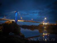 Подсветка моста через Москва-реку в г.Воскресенск МО. Общий вид.